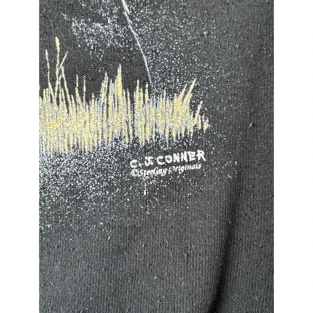 Vintage 90s Bear Sweatshirt USA Made Fruit Of The Loom Black XL Nature